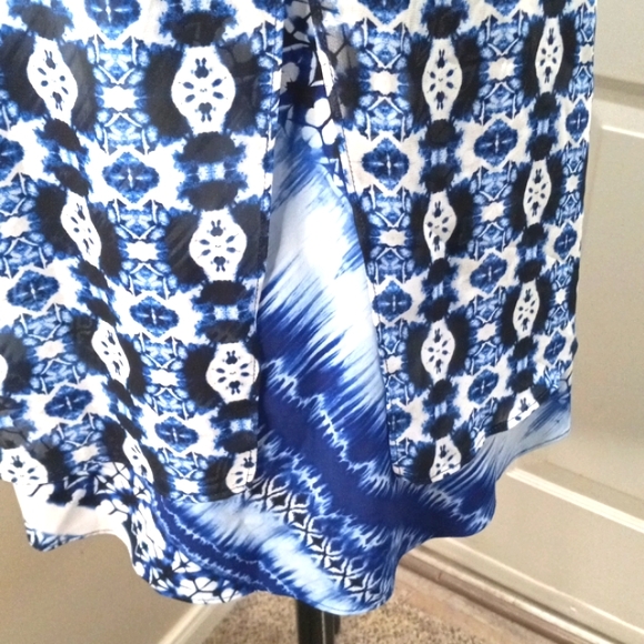 Dana Buchman Tie Dye Look 2 Tiered Top Sz L - Picture 5 of 9